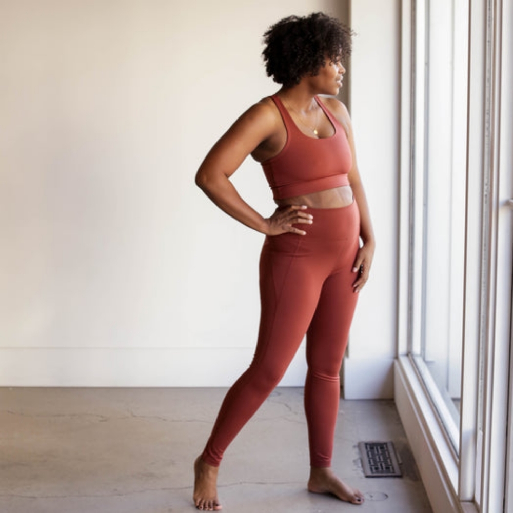 Girlfriend Collective High Rise Classic Compressive Leggings in Sedona